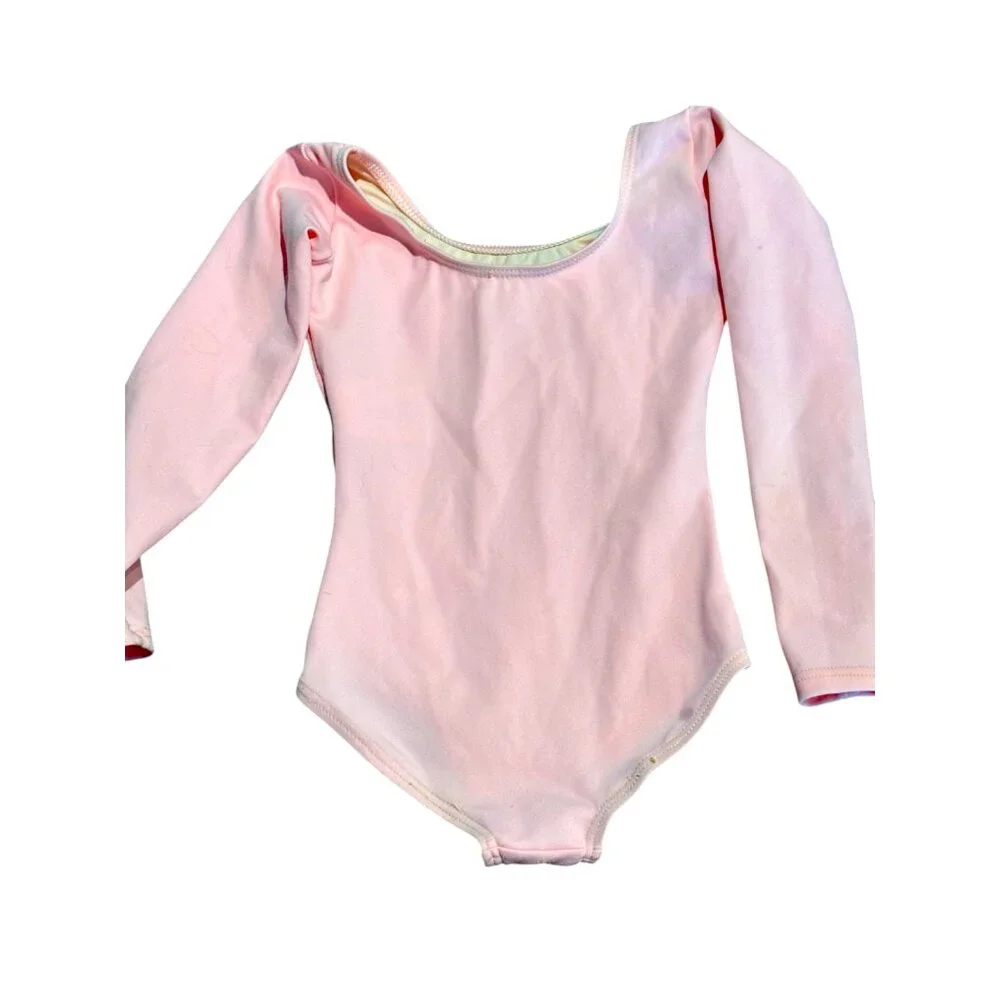Capezio gir's pink long sleeve dance ballet leotard sz Toddler‎ 2-4